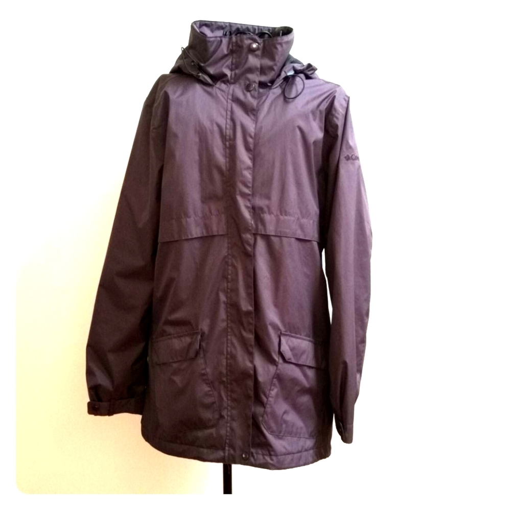 Women's Columbia eggplant purple jacket.